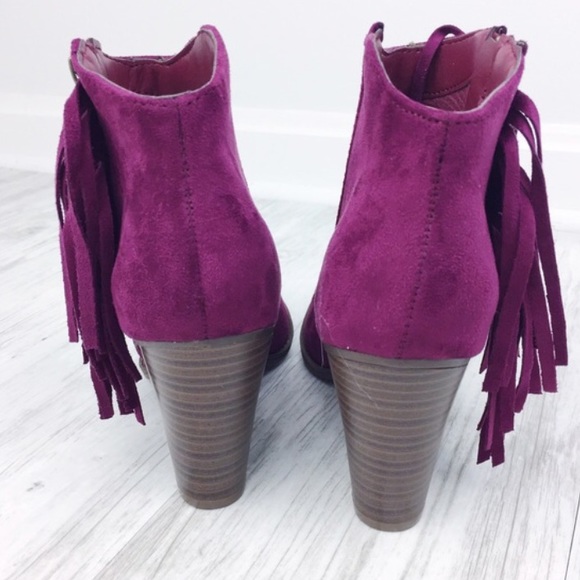 Plum Fringe Booties - Picture 3 of 4